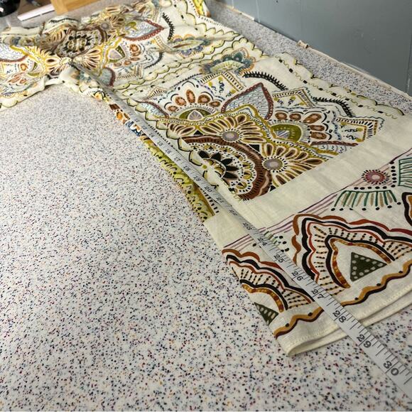 Zara Linen Blend Abstract Paisley Mini Flare Trouser Pant Women’s Size XL - Picture 10 of 14